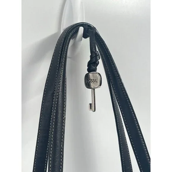 Vintage Y2K Fossil Back Black Brown Shoulder Bag - Picture 4 of 9